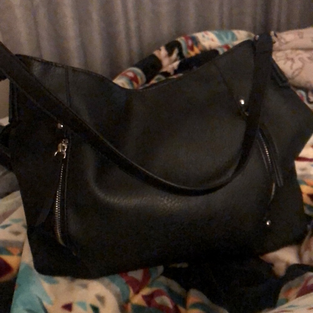 Black leather purse